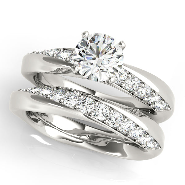 Lavina Pave Engagement Ring in Round White Gold