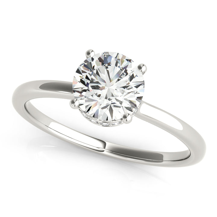 Glow Hidden Halo Engagement Ring in Round White Gold