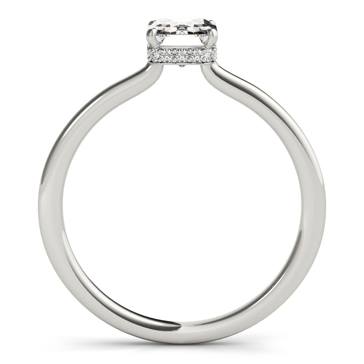Clan Hidden Engagement Ring in Emerald White Gold