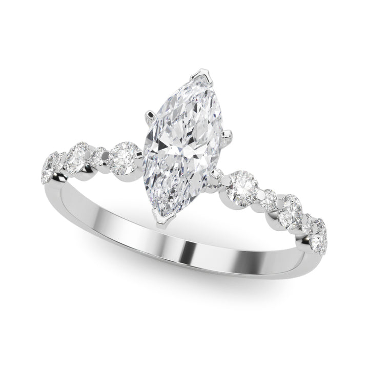 Warrn Side Stone Fancy Engagement Ring