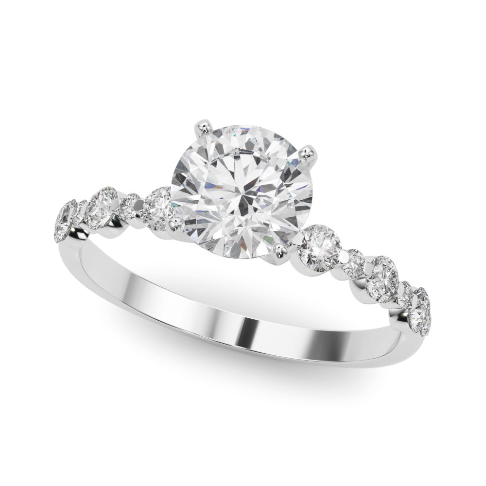 Warrn Side Stone Fancy Engagement Ring