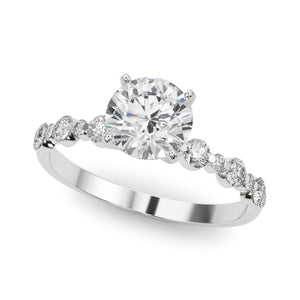 Warrn Side Stone Fancy Engagement Ring