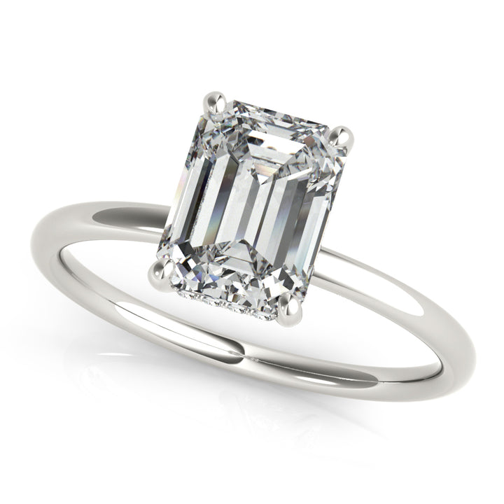 Prisa Hidden Halo Emerald Engagement Ring