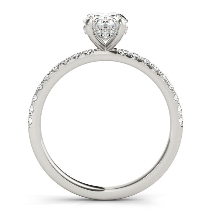 Remi Delicate Pave Engagement Ring in Oval White Gold