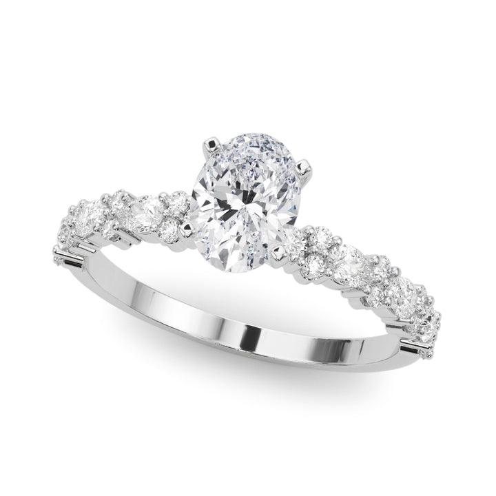 Zoe Nature Inspired Engagement Ring in Round White Gold