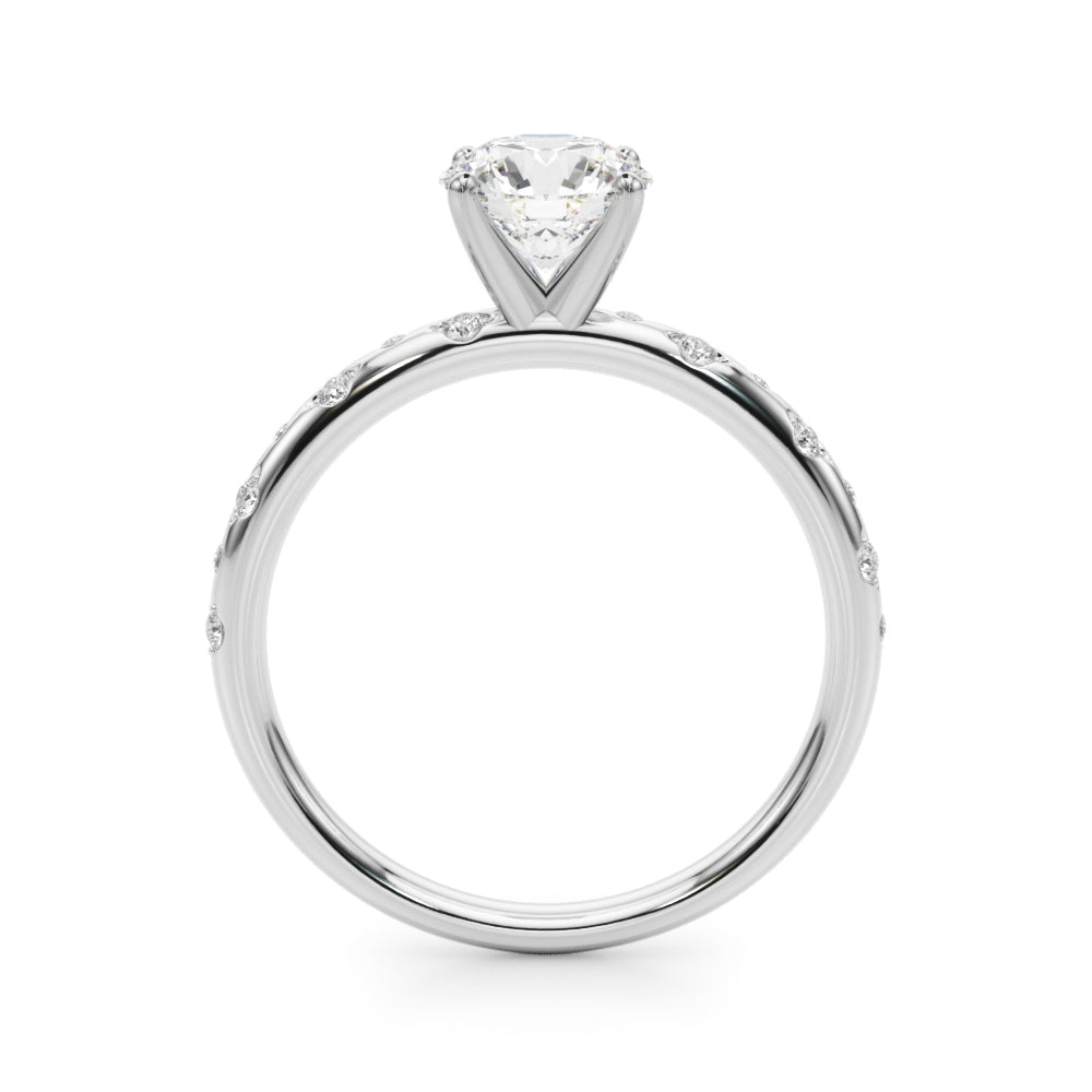 Ava Radiant Side Stone Bezel Engagement Ring