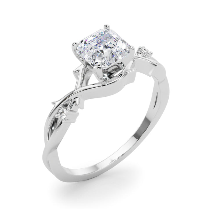 Illa Thin Side Engagement Ring in Round White Gold
