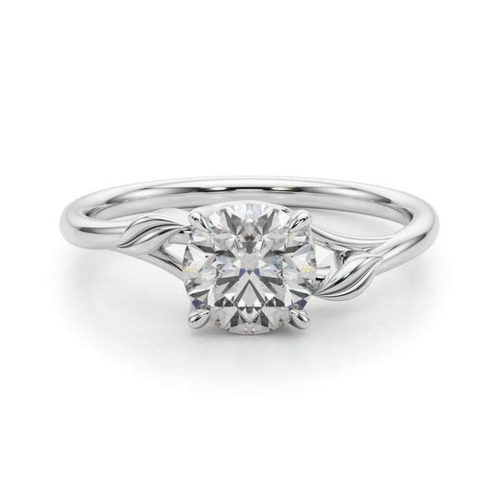 Selene Solitaire Engagement Ring in Round White Gold