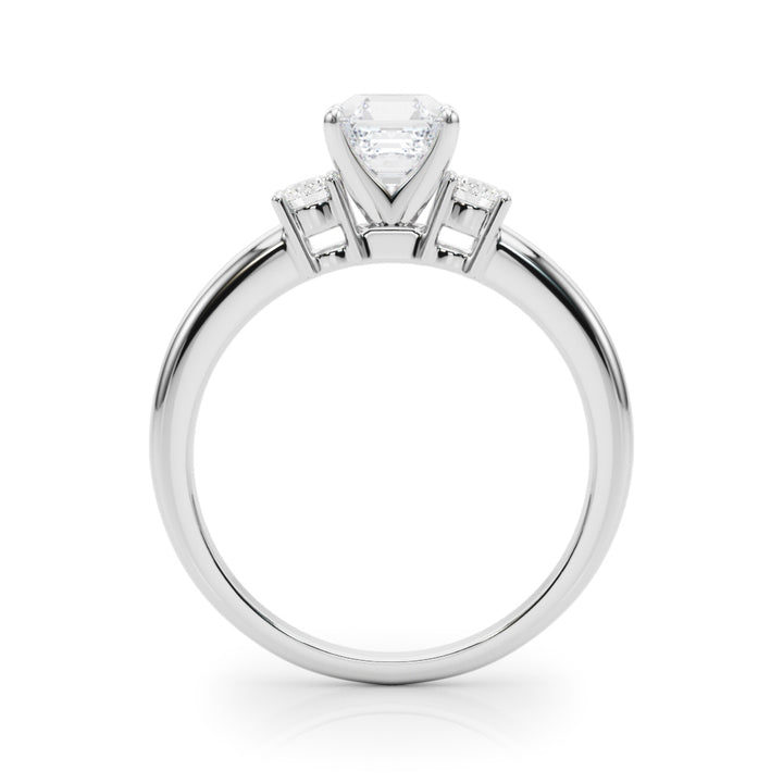 Jo Three Stone Ring Engagement Ring in Round Platinum