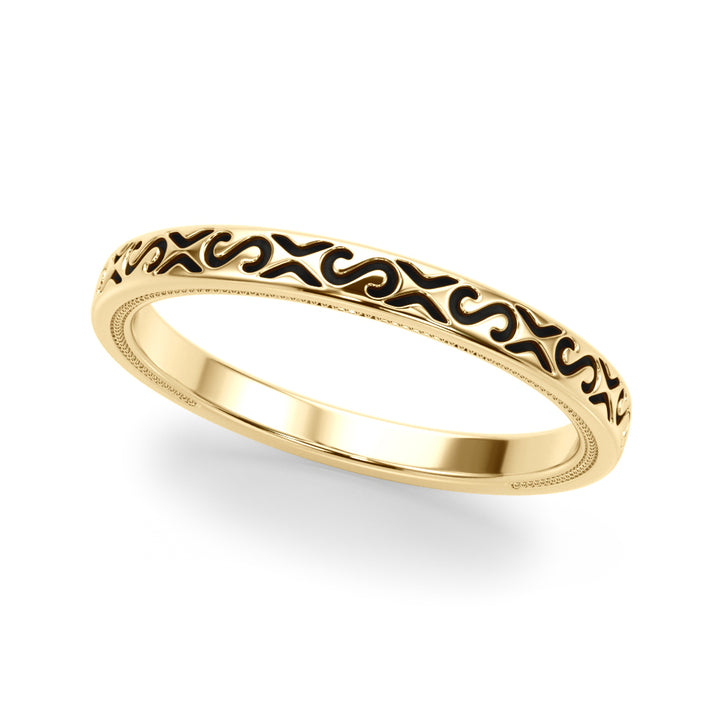 Yawn Wedding Band in Yellow Gold