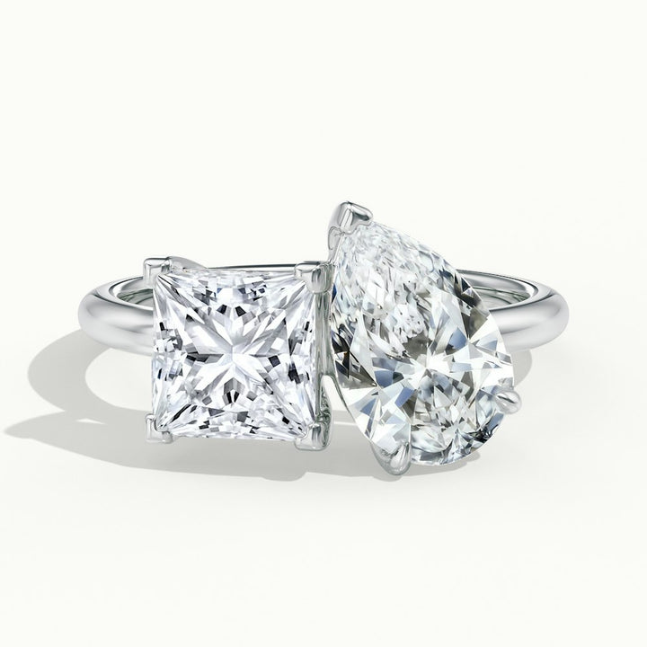 Nyla Toi-et-Moi Engagement Ring in Pear 10K White Gold