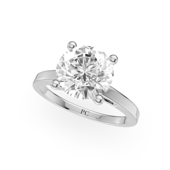 Maria Low-set Solitaire Engagement Ring in Round White Gold