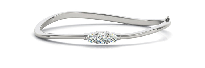 Zyion Traditional Bangle Bracelet in Platinum