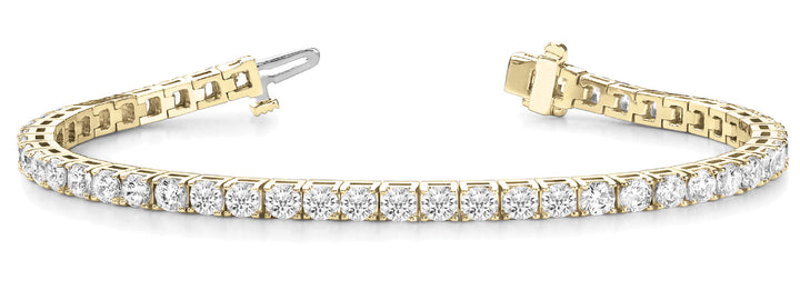 Tara In Line Prong Set Bracelet in Yellow Gold