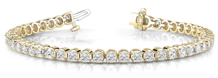 Cia In Line Prong Set Bracelet in Yellow Gold