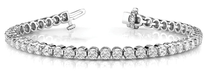 Cia In Line Prong Set Bracelet in Platinum