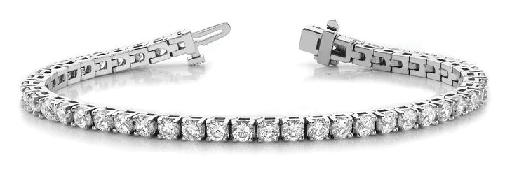 Alia In Line Prong Set Bracelet in White Gold