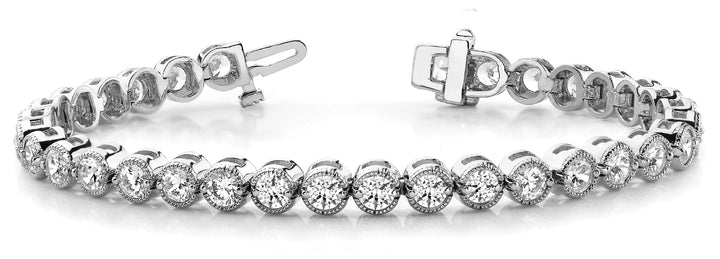 Michael In Line Prong Set Bracelet in Platinum