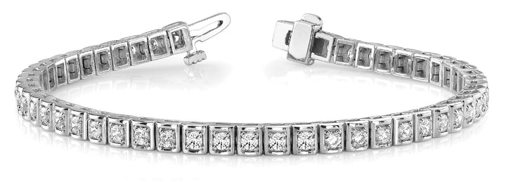 Lina In Line Prong Set Bracelet in Platinum