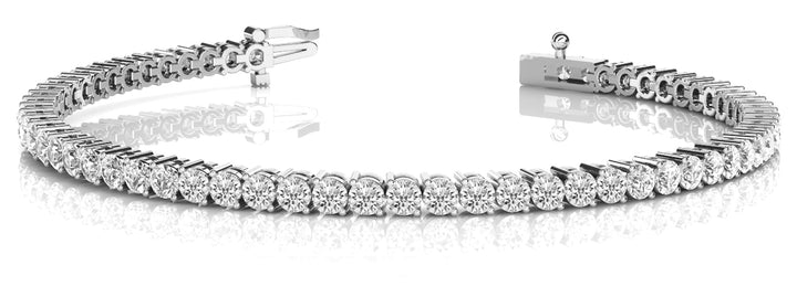 Rosse In Line Prong Set Bracelet in Platinum