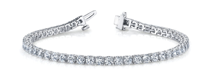 Pia In Line Prong Set Bracelet in Platinum