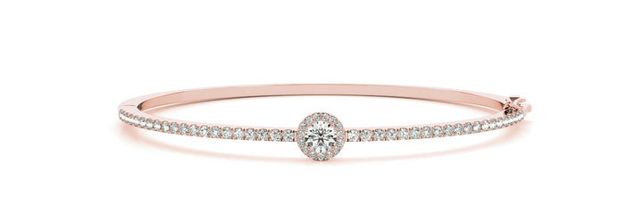 Hayen Traditional Bangle Bracelet in Round Rose Gold