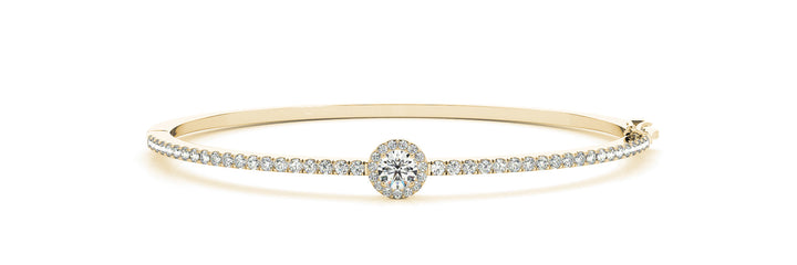 Hayen Traditional Bangle Bracelet in Round Platinum
