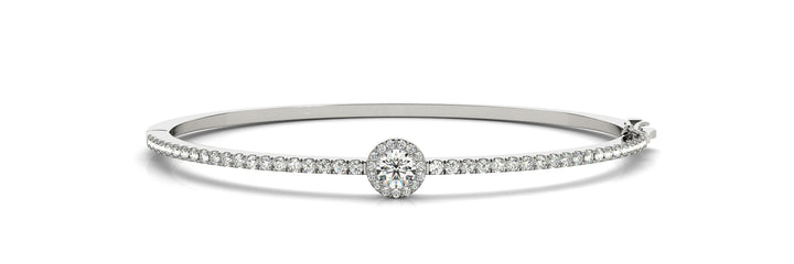 Hayen Traditional Bangle Bracelet in White Gold