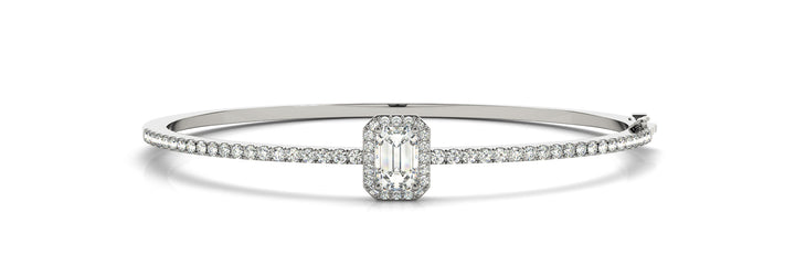 Nina Traditional Bangle Bracelet in Emerald Platinum