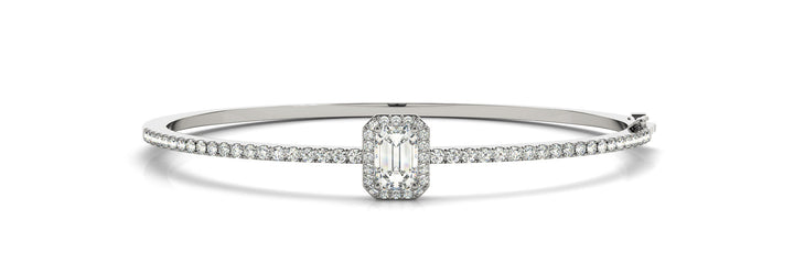 Nina Traditional Bangle Bracelet in Emerald Platinum