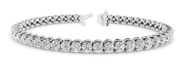 Stripe Two Prong Inline Bracelet in Platinum