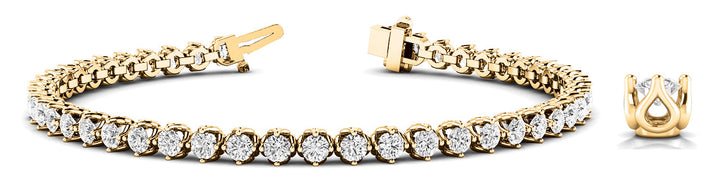 Tam Four Prong Bracelet in Yellow Gold