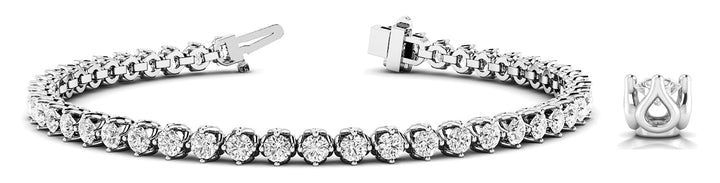 Tam Four Prong Bracelet in Platinum