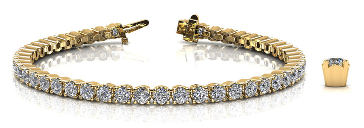 Rachel Four Prong Bracelet in Yellow Gold