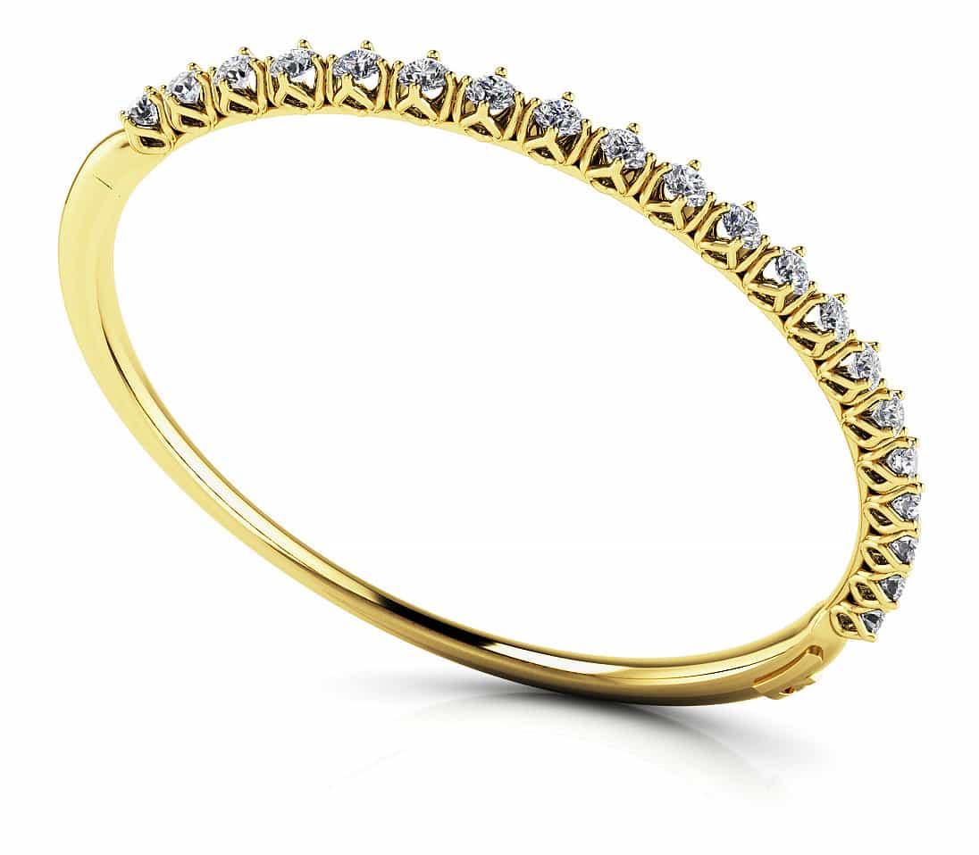 Lacey Four Prong Bangle Bracelet