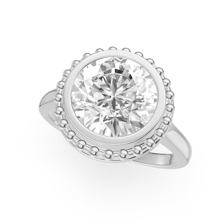 Grabial Bezel Engagement Ring in Round White Gold