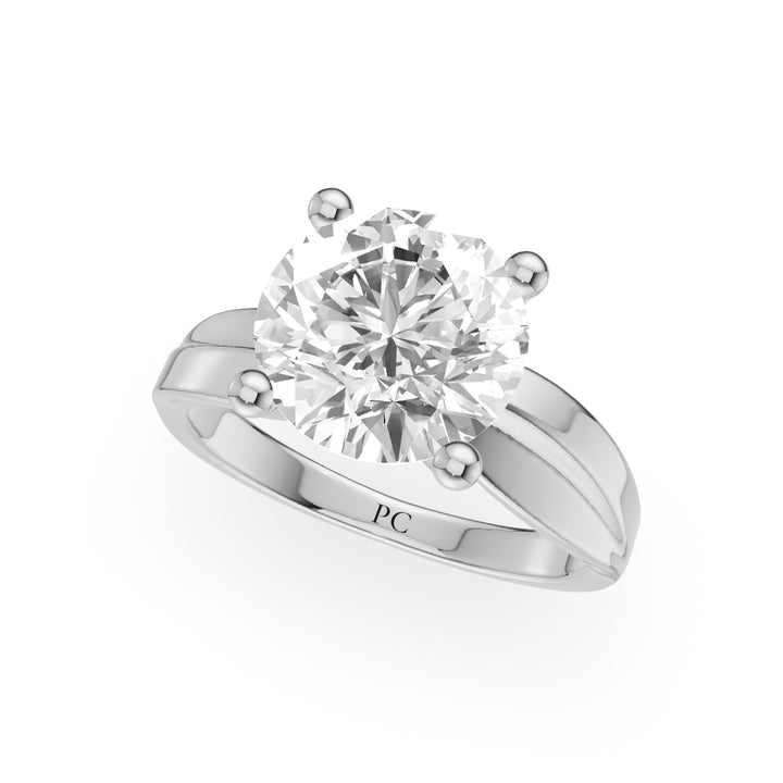Kali Solitaire Engagement Ring in Round White Gold