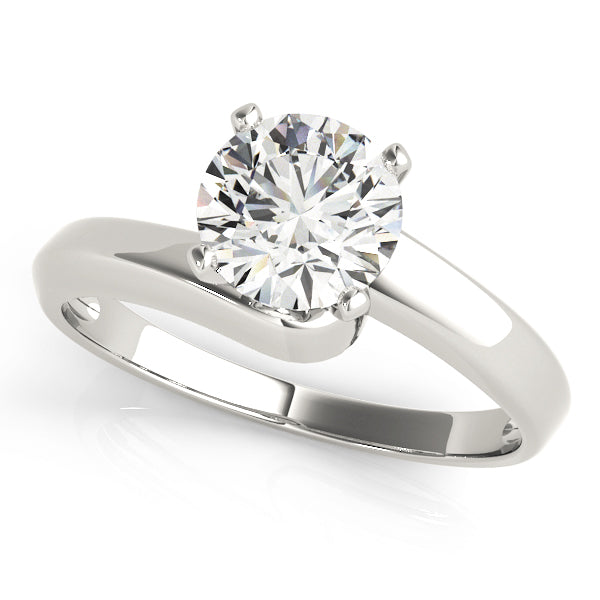 Bryan Twisted Solitaire Engagement Ring in Round White Gold