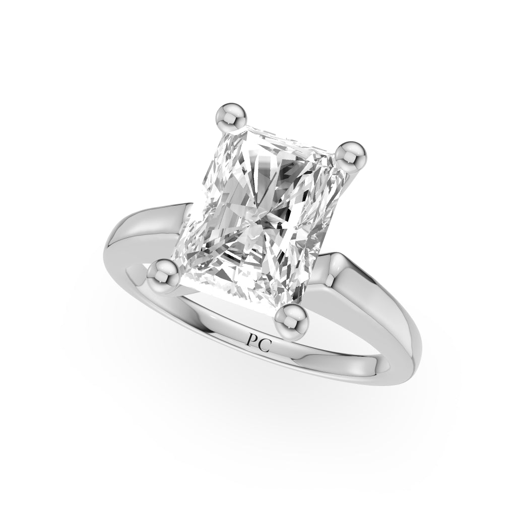 Grandeur Solitaire Engagement Rings in Radiant White Gold