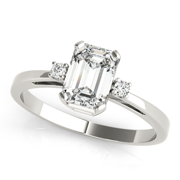 Drew Three Stone Emerald Engagement Ring