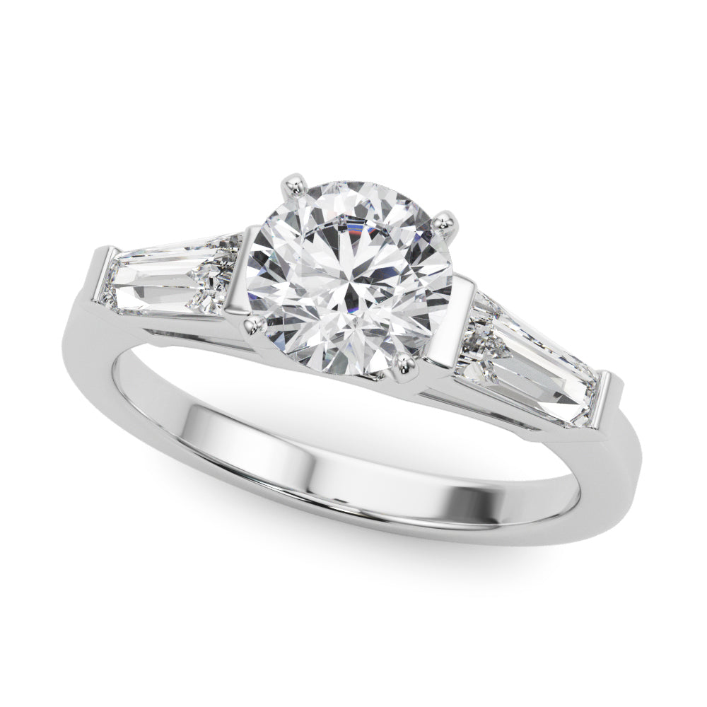 Ezra Three Stone Trillion Engagement Ring