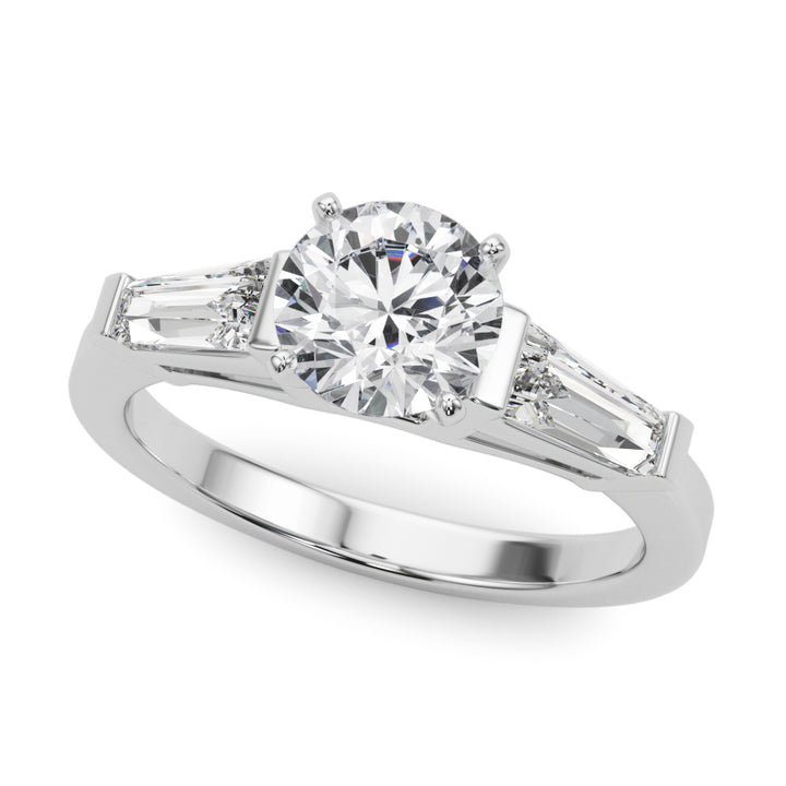 Ezra Three Stone Trillion Engagement Ring