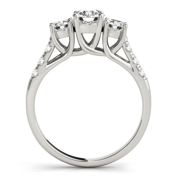 Nancy Side Stone Engagement Ring in Heart Rose Gold