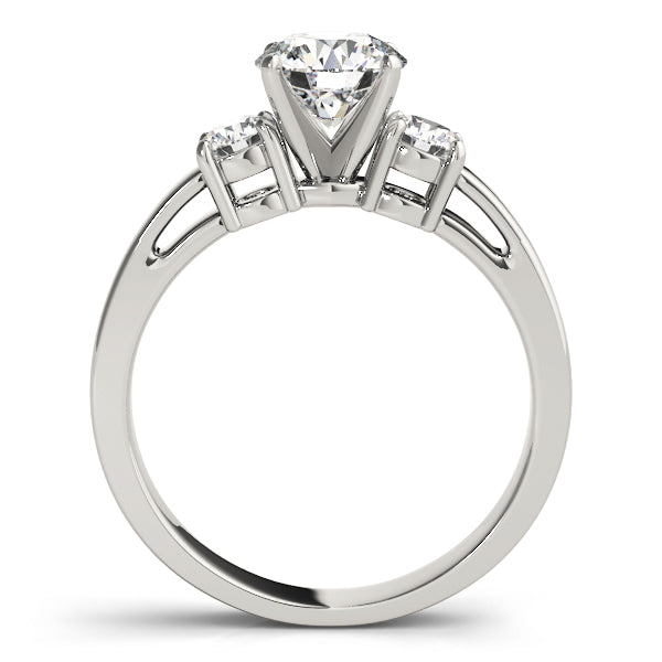 Treso Three Stone High Set Engagement Ring in Heart Rose Gold
