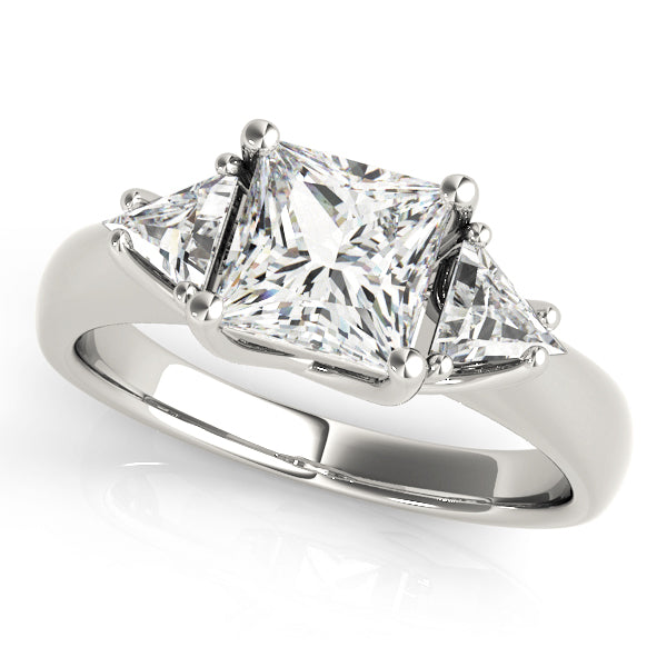 Maid Half Bezel Three Stone Engagement Ring