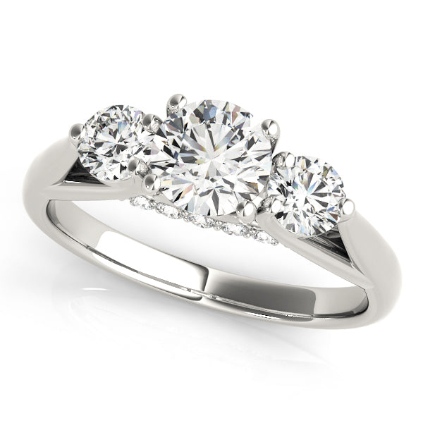 Charles Three Stone Hidden Halo Engagement Ring