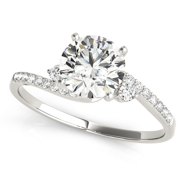 Vase Bypass Pave Engagement Ring