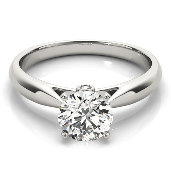 Sloane Solitaire Hidden Halo Engagement Ring in Round White Gold