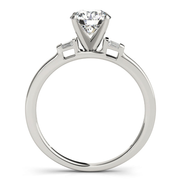 Trinity Three Stone Engagement Ring in Round White Gold