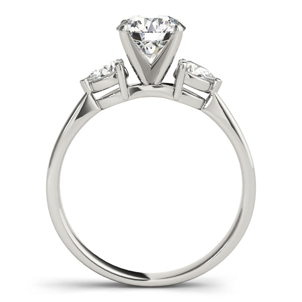 Emma Three Stone Engagement Ring in Round White Gold